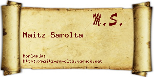 Maitz Sarolta névjegykártya